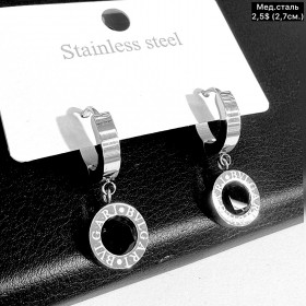 Сережки мед.сталь 10717 (2.7см)